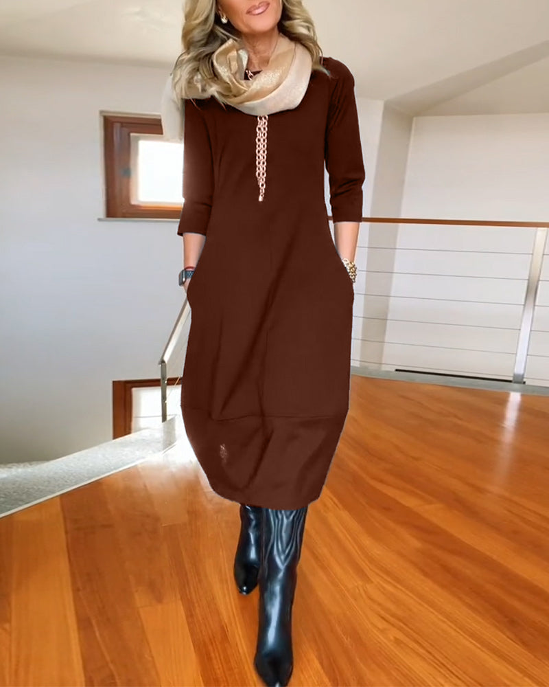 Women's Long Sleeve Maxi Dress | Lightweight Fabric with a Soft Drape for Formal Evenings | Size S-5XL, 5 Colors