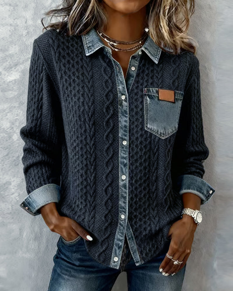 Women's Long Sleeve Blouse with a Soft, Fluid Cut | Lightweight Layer for the Office and After Work | Size S-3XL, 4 Colors