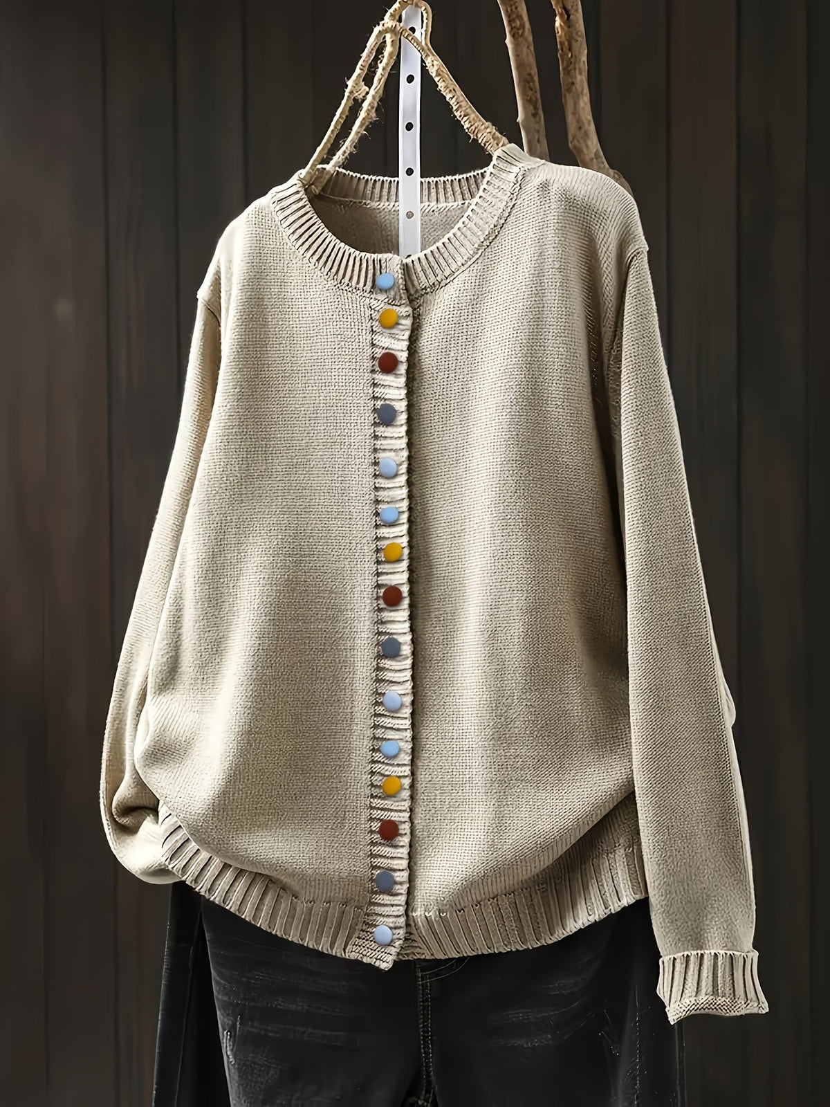 Women's Cardigan with Decorative Buttons | Relaxed Fit Layer to Wear Over Dresses and Tops | One Size, 9 Colors