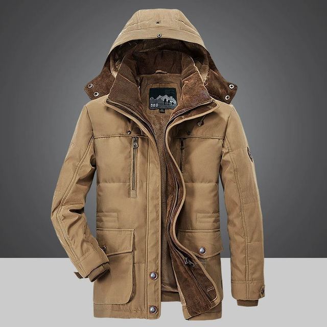 Men's Men's Jacket with Hood and Lining | Ribbed Cuffs, Zip Closure, Thermal Lining | For Winter | Size M-5XL