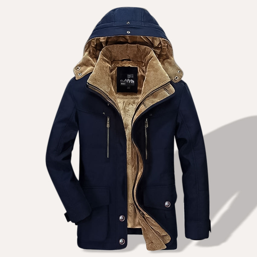 Men's Men's Jacket with Hood and Lining | Ribbed Cuffs, Zip Closure, Thermal Lining | For Winter | Size M-5XL