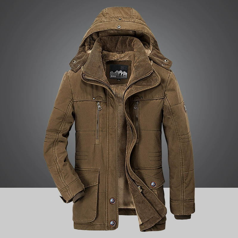 Men's Men's Jacket with Hood and Lining | Ribbed Cuffs, Zip Closure, Thermal Lining | For Winter | Size M-5XL