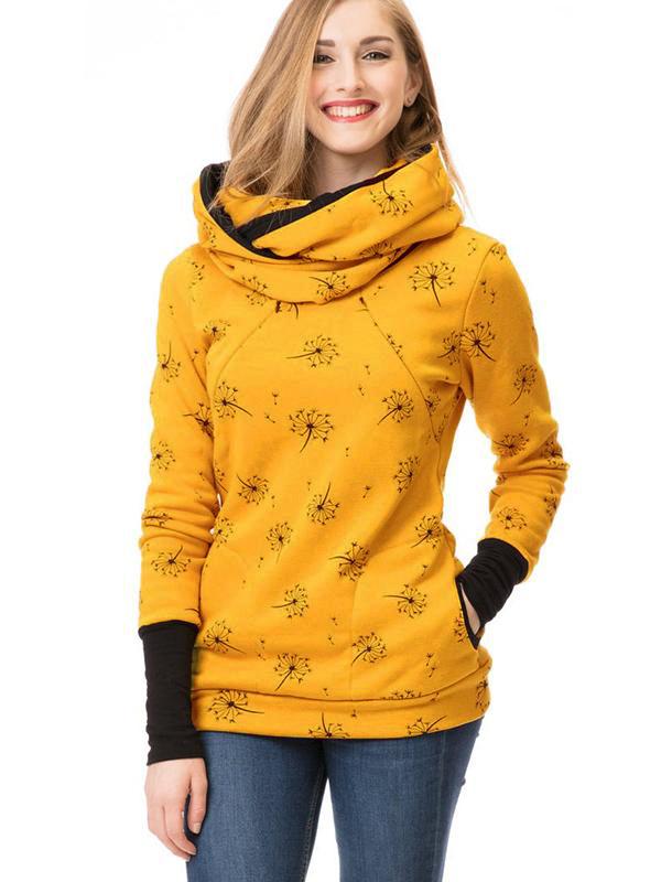 Women's Hoodie | Size S-XL | Grey, Yellow, Burgundy, Grey Polka Dot, Grey Floral Print, Dark Grey and 2 more