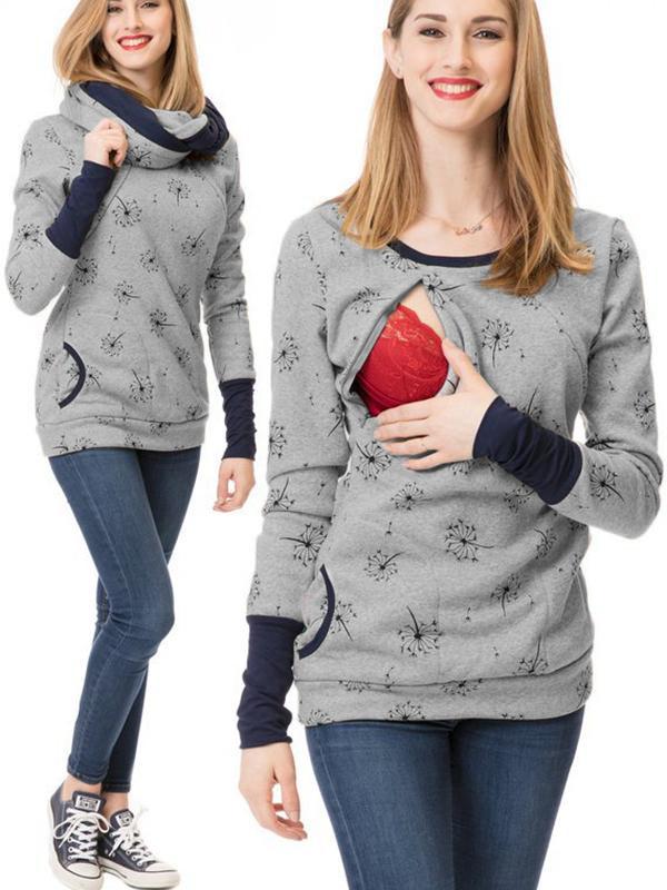 Women's Hoodie | Size S-XL | Grey, Yellow, Burgundy, Grey Polka Dot, Grey Floral Print, Dark Grey and 2 more