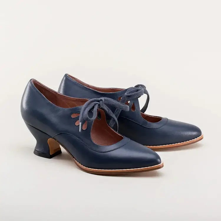 Women's Vintage Style Pumps with Ankle Strap | Mid Heel Shoes with a Cushioned Footbed | Size 5.5-9.5, 5 Colors
