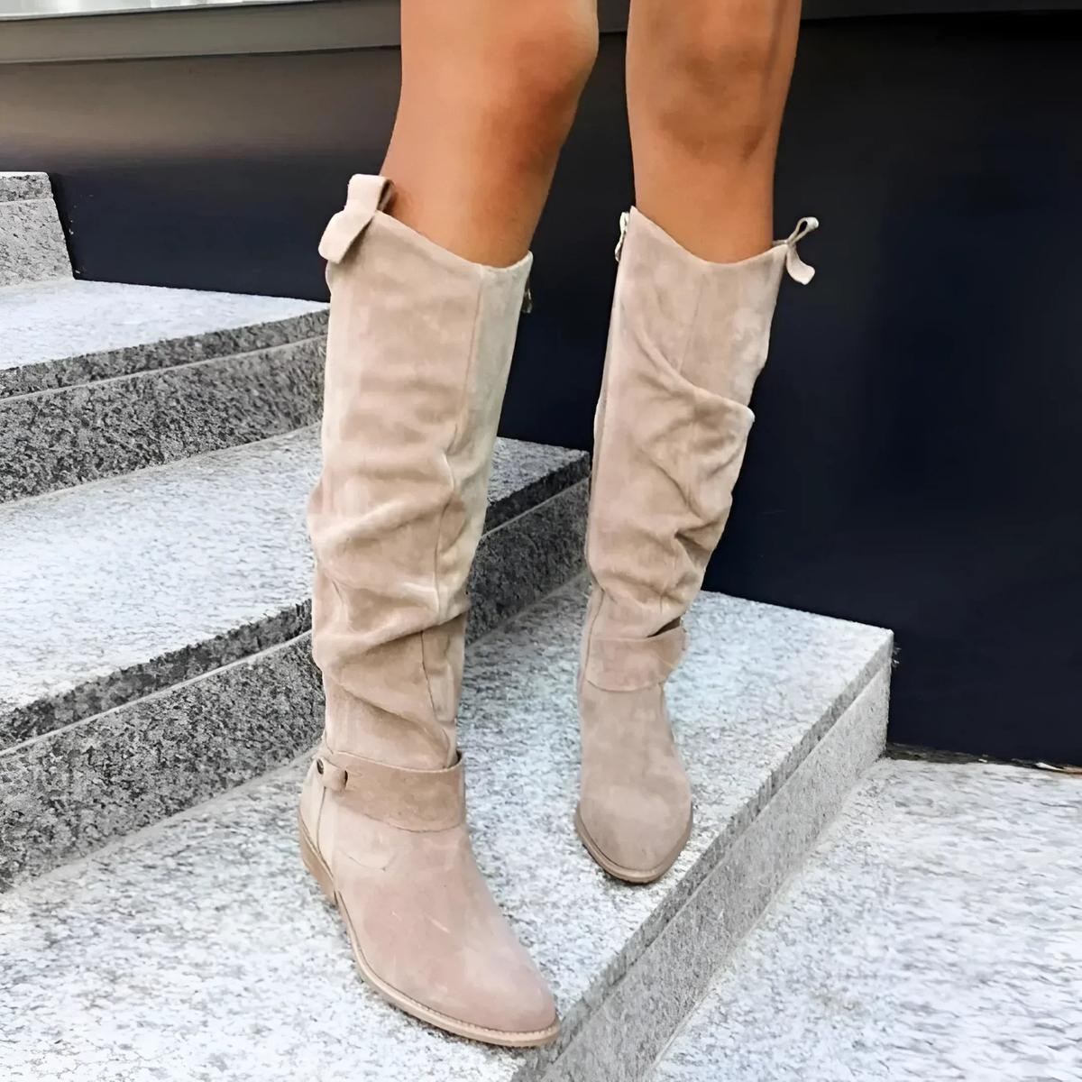 Women's Faux Suede Knee High Boots | Padded Footbed and Structured Sole, Matte Finish | Size 5-10.5, 5 Colors