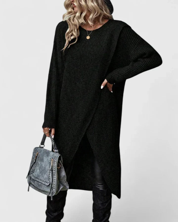 Women's Long Sleeve Sweater Dress with Straight Cut | Soft Relaxed Fit for the Office and Casual Outings | Size S-XL