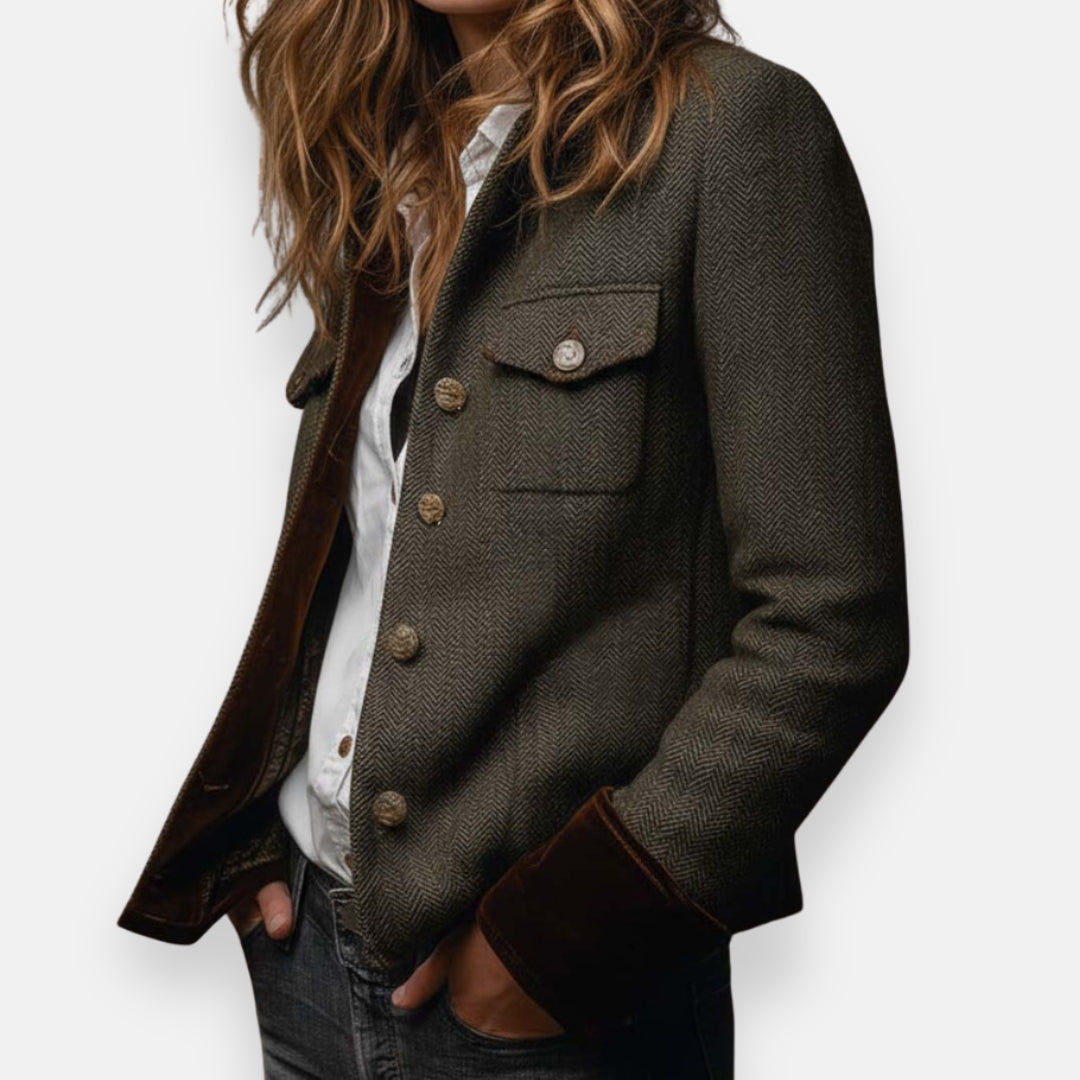 Women's Sweater with Check Pattern | Size XS-3XL