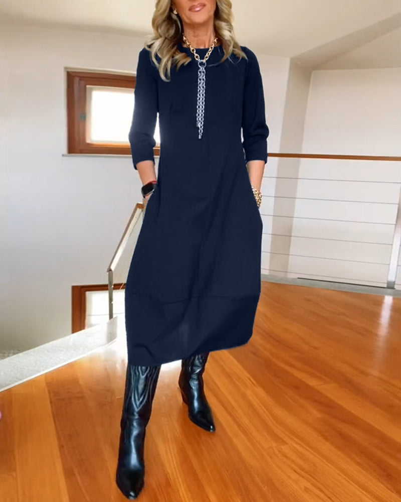 Women's Long Sleeve Maxi Dress | Lightweight Fabric with a Soft Drape for Formal Evenings | Size S-5XL, 5 Colors