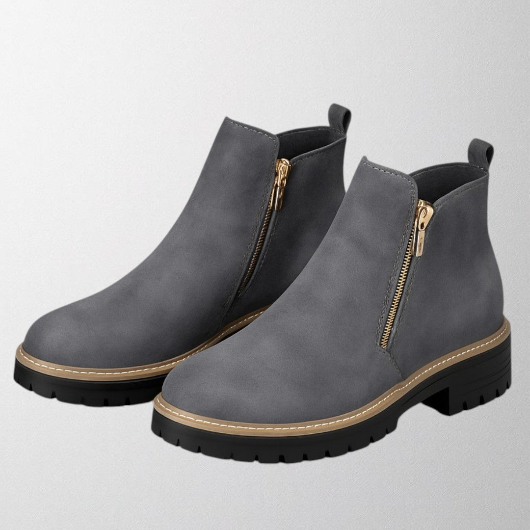 Women's Round Toe Shoes with Side Zip | Supportive Sole for Long Days at Work or Standing | Size 5-10.5, 6 Colors