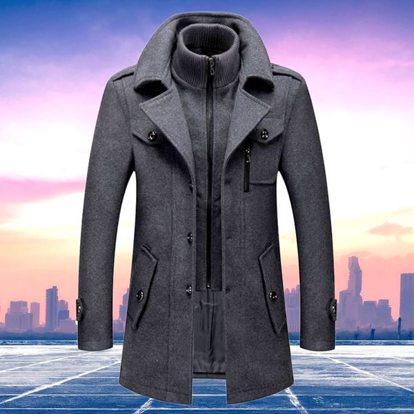 Men's Men's Coat with Zip Closure and Pockets | For Winter | Size M-5XL | Black, Brown, Grey