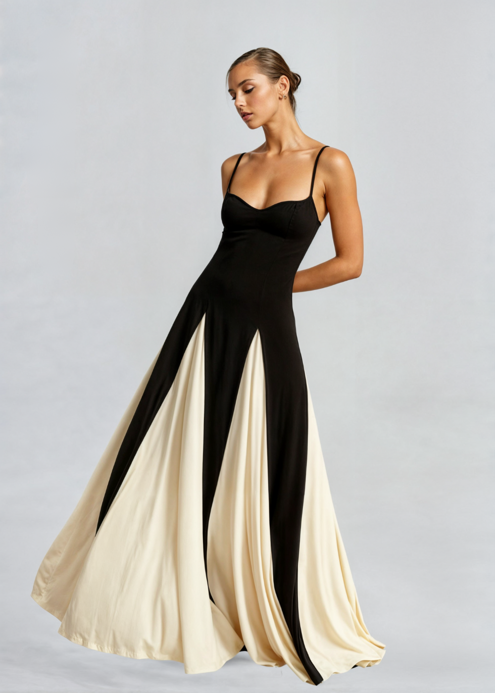 Elegant Maxi Dress with Draped Silhouette