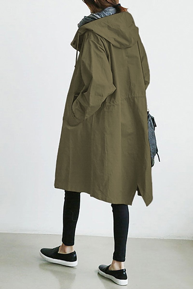 Women's Waterproof Rain Jacket with Hood and Button Front | Pockets | For Winter | Size S-4XL