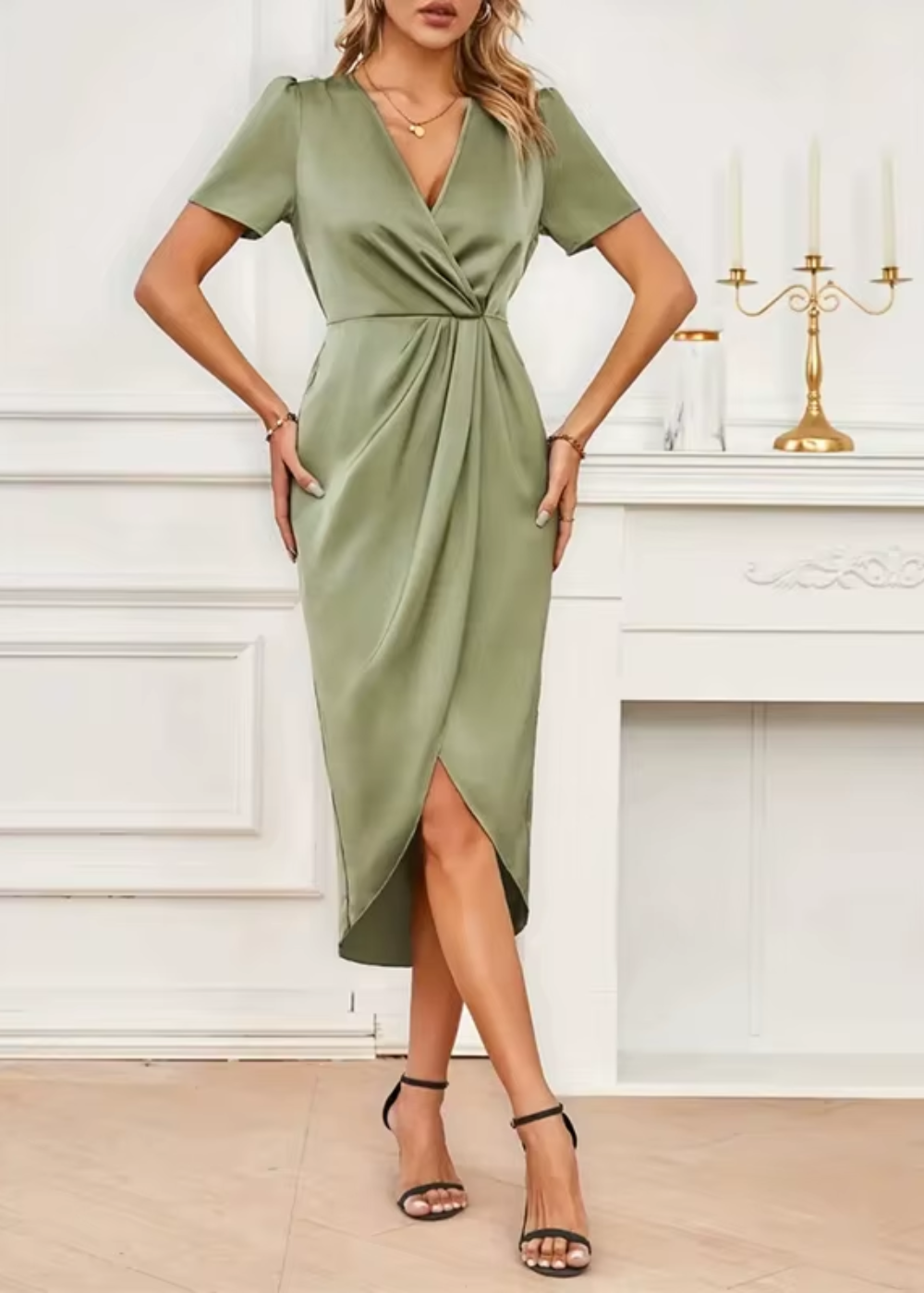 Elegant Midi Dress with Streamlined Silhouette