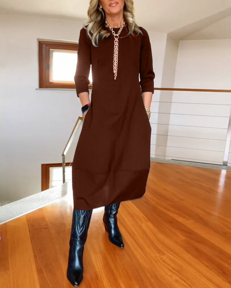 Women's Long Sleeve Maxi Dress | Lightweight Fabric with a Soft Drape for Formal Evenings | Size S-5XL, 5 Colors