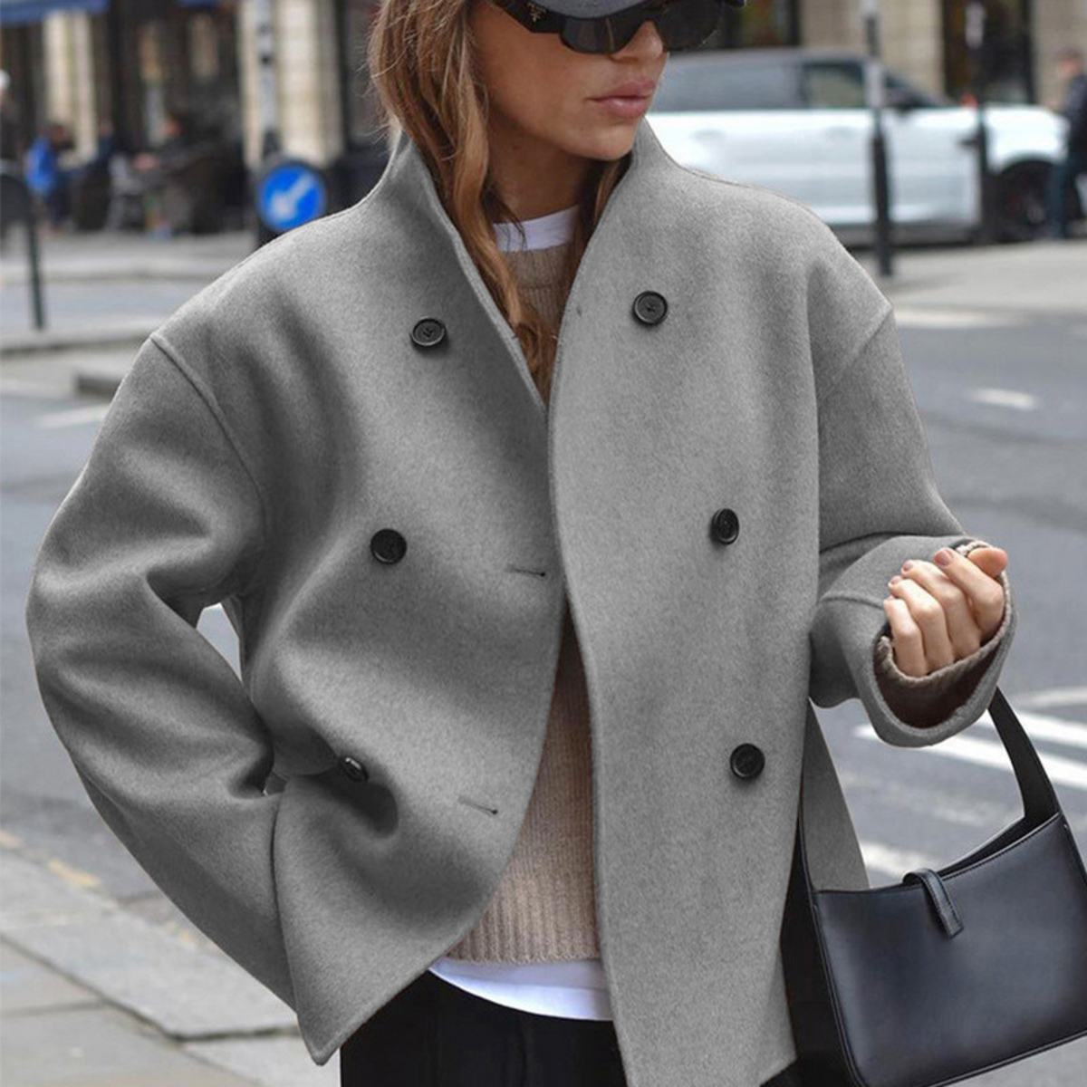 Women's Stand Collar Winter Coat with Long Sleeves | Warm Classic Overcoat for Chilly Days | Size S-2XL