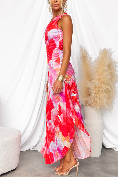 A-Line Summer Maxi Dress with Sleeveless Design