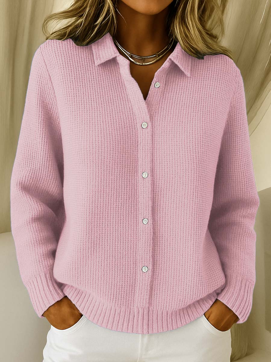 Women's Button Down Cardigan Sweater with Collar | Cotton Blend Knit, Lightly Tailored Fit | Size S-3XL