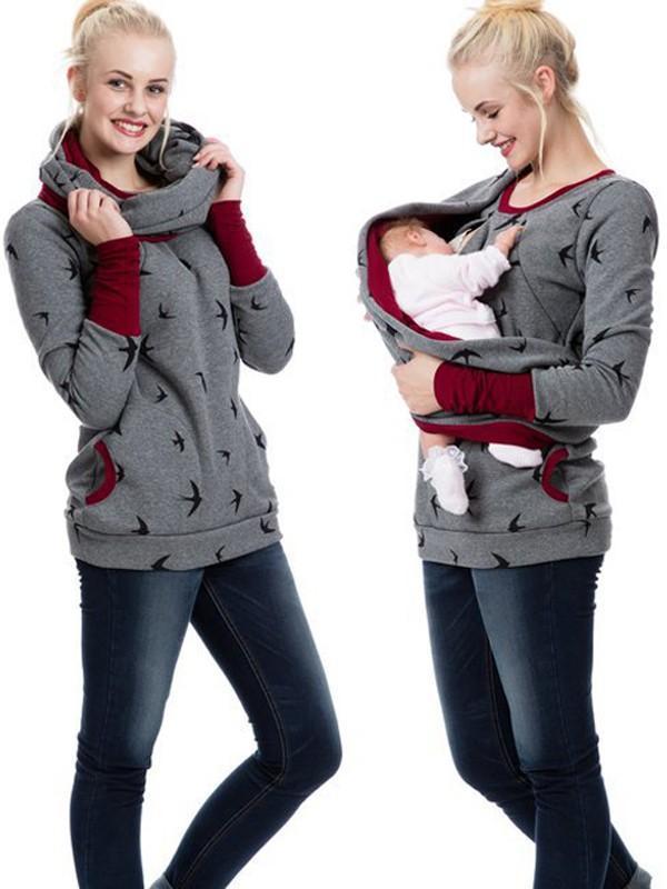 Women's Hoodie | Size S-XL | Grey, Yellow, Burgundy, Grey Polka Dot, Grey Floral Print, Dark Grey and 2 more