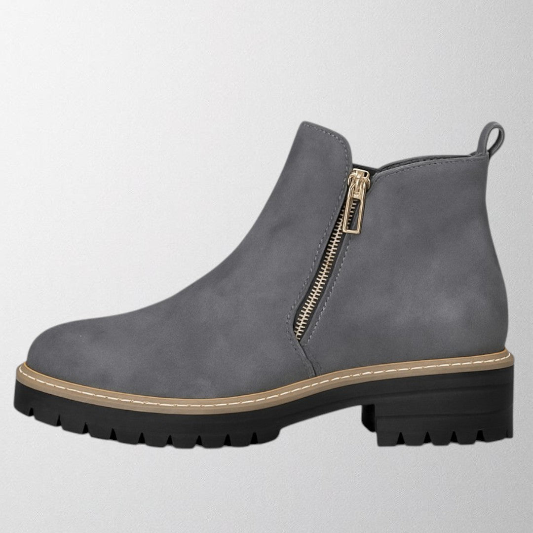 Women's Round Toe Shoes with Side Zip | Supportive Sole for Long Days at Work or Standing | Size 5-10.5, 6 Colors
