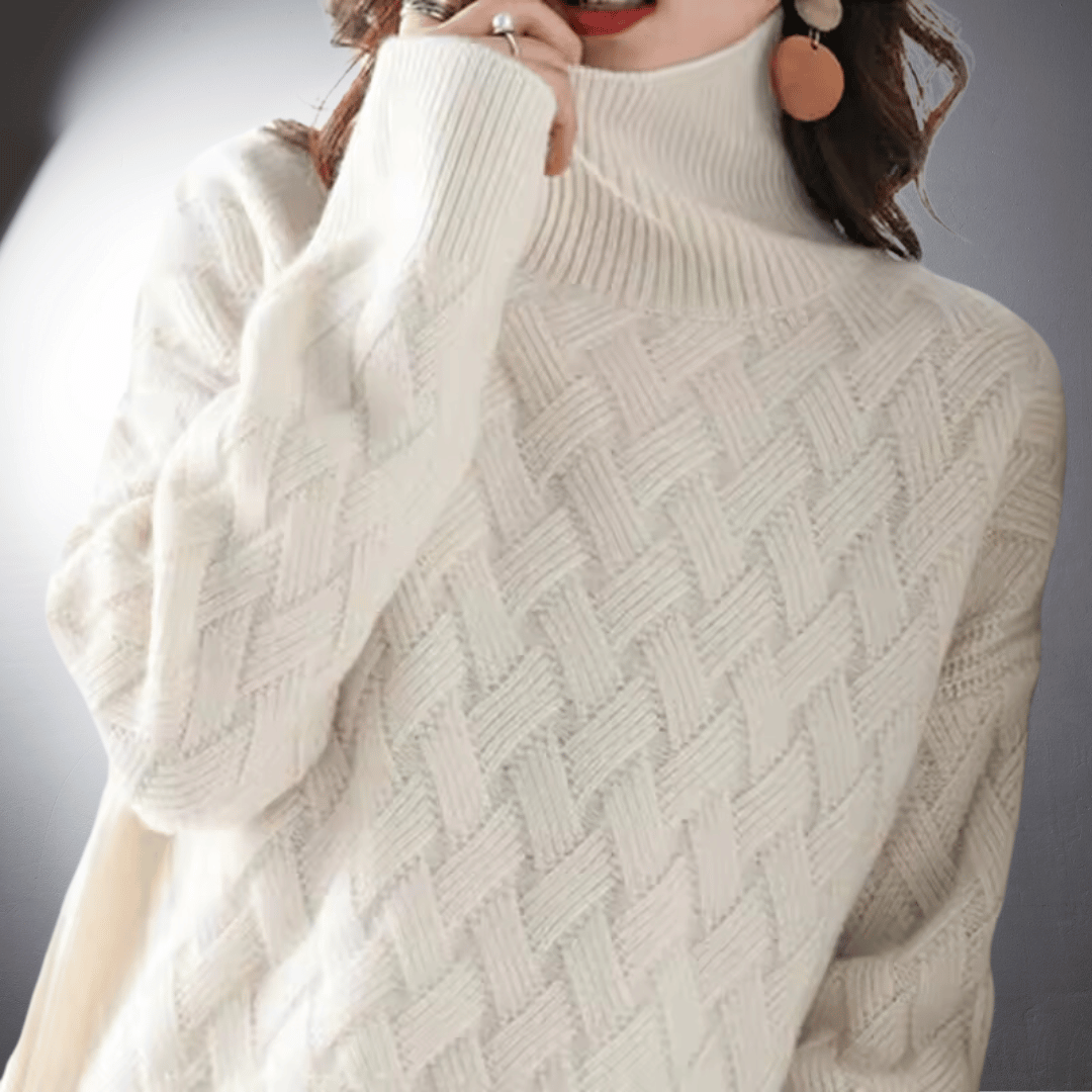 Women's Oversized Knit Sweater | Warm Pullover That Keeps Its Shape and Softness Over Time | Size S-XL, Beige or Cream