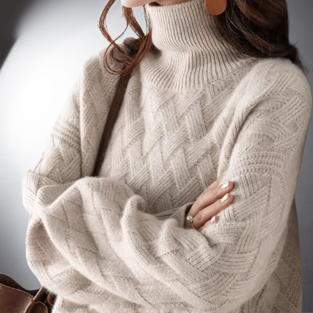 Women's Oversized Knit Sweater | Warm Pullover That Keeps Its Shape and Softness Over Time | Size S-XL, Beige or Cream