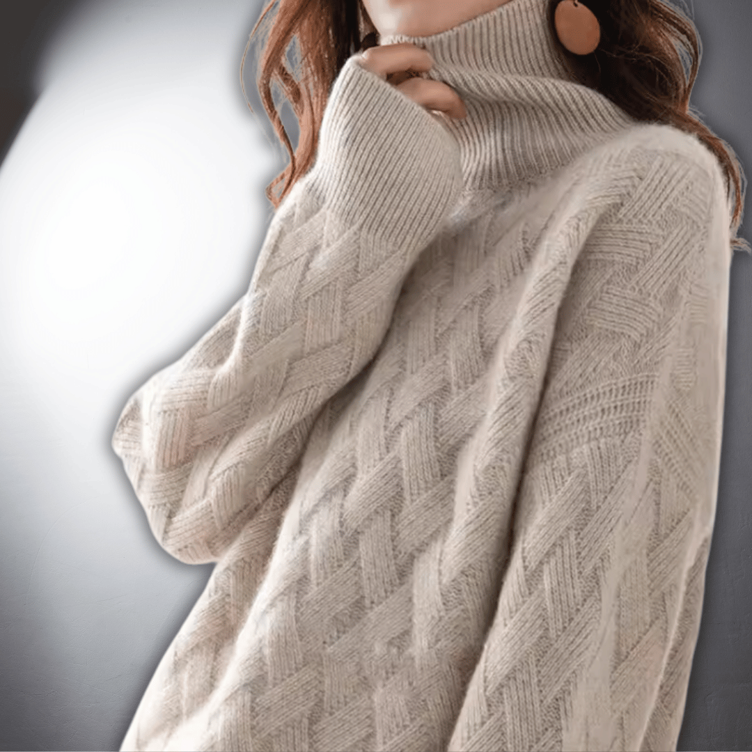 Women's Oversized Knit Sweater | Warm Pullover That Keeps Its Shape and Softness Over Time | Size S-XL, Beige or Cream
