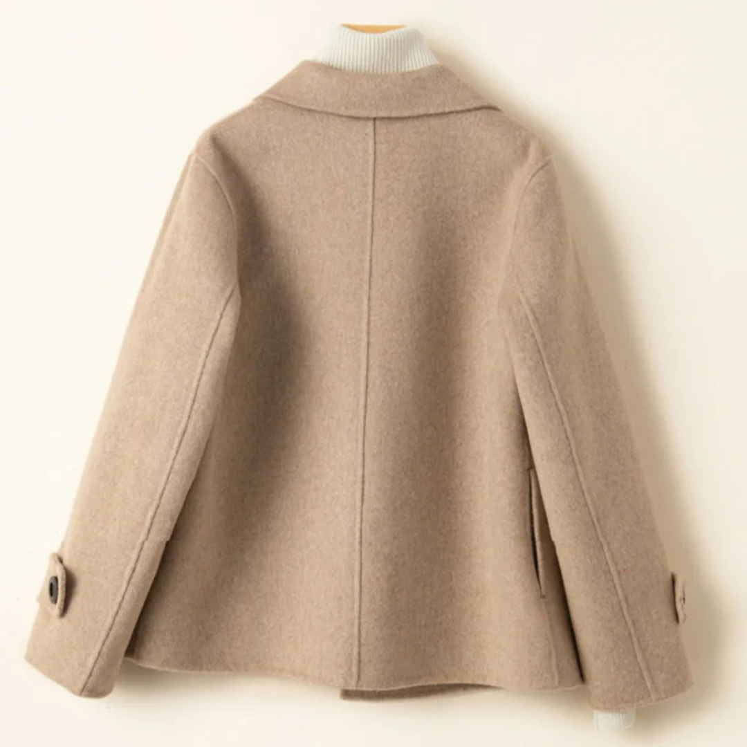 Womens Coat with Knit and Button Front | Cuffs | For Winter | Size M-3XL | Beige, Camel, Taupe