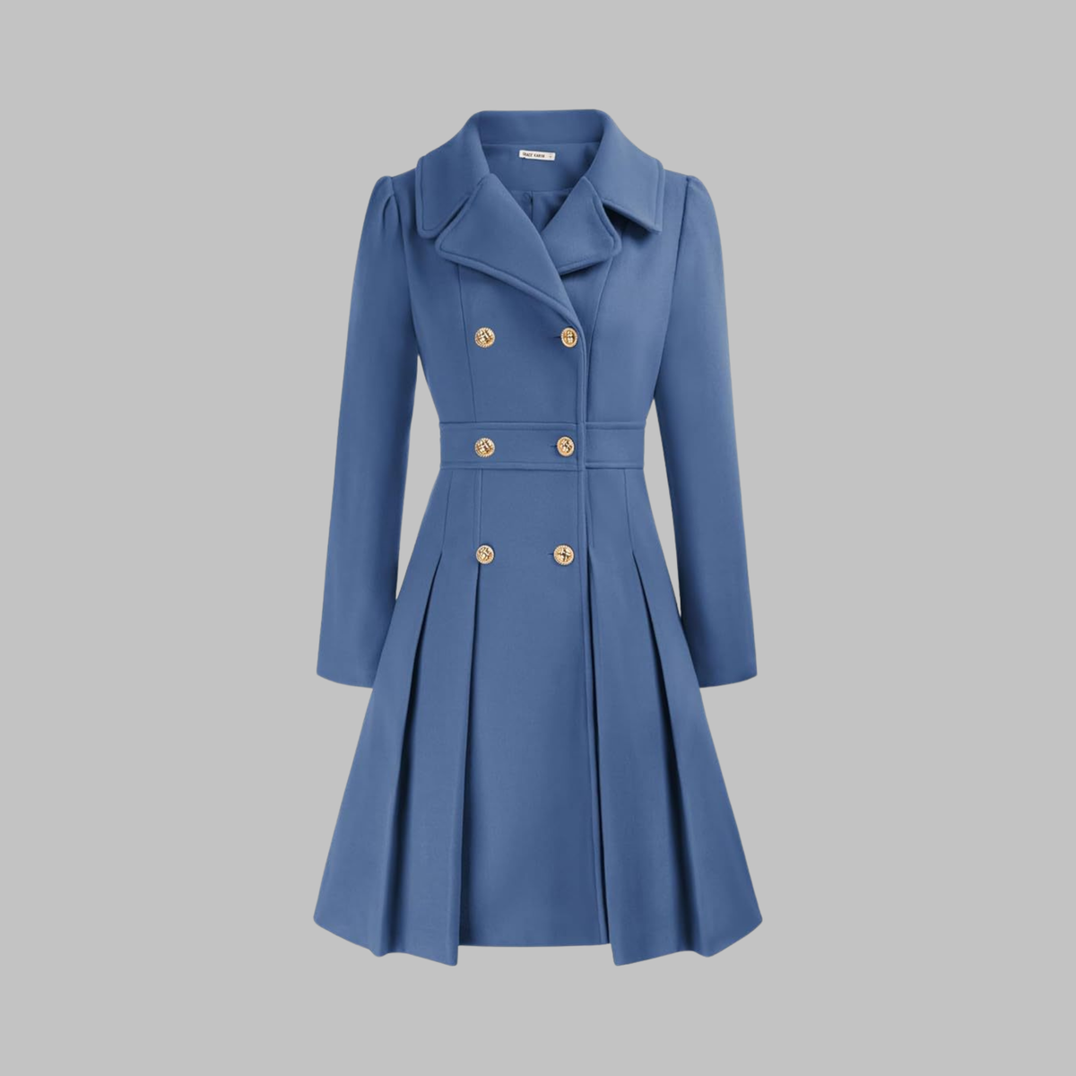 Women's Double-Breasted Winter Coat with Long Sleeves | Classic Ladies Overcoat with Button Front | Size S-2XL