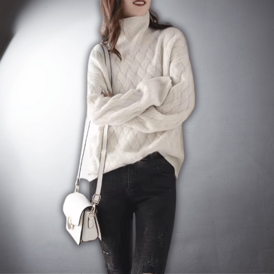 Women's Oversized Knit Sweater | Warm Pullover That Keeps Its Shape and Softness Over Time | Size S-XL, Beige or Cream