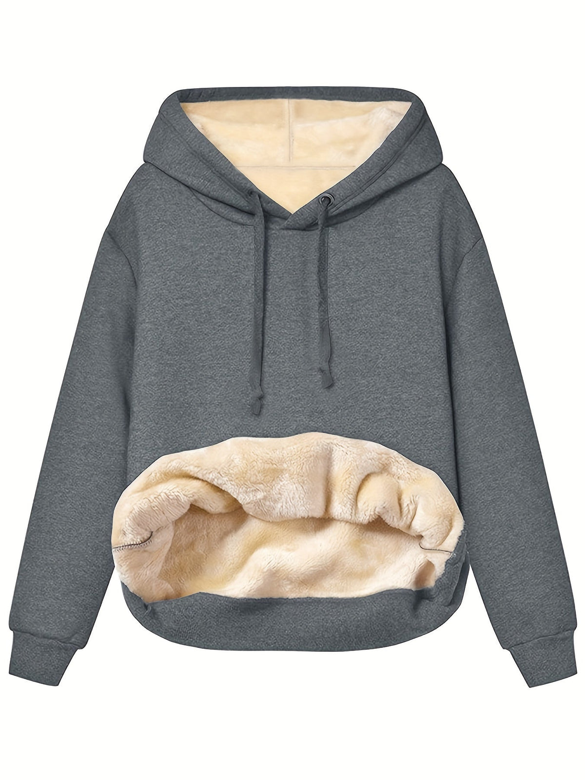 Women's Warm Fleece Hoodie for Winter Cold | Soft Hooded Pullover Sweatshirt for Walks and Lazy Days at Home | Size S-2XL