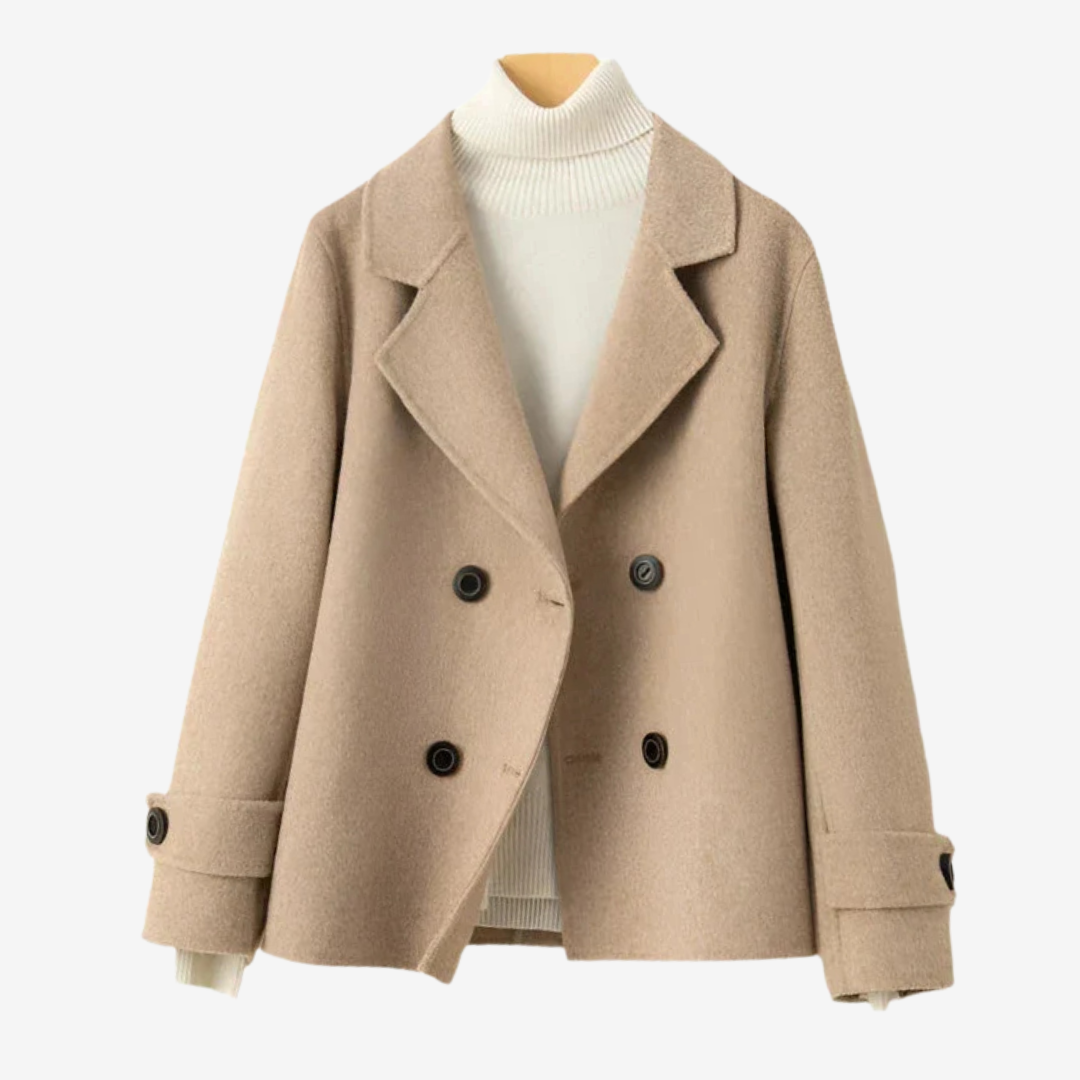 Womens Coat with Knit and Button Front | Cuffs | For Winter | Size M-3XL | Beige, Camel, Taupe