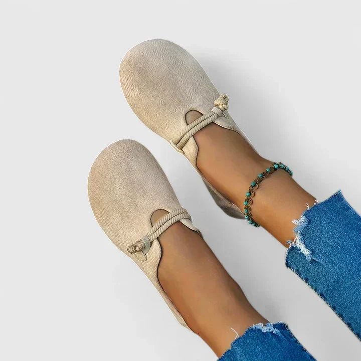 Women's Slip On Loafers with Padded Insole | Shock Absorbing Sole, Breathable Flexible Fit | Size 6-9, Beige or Black