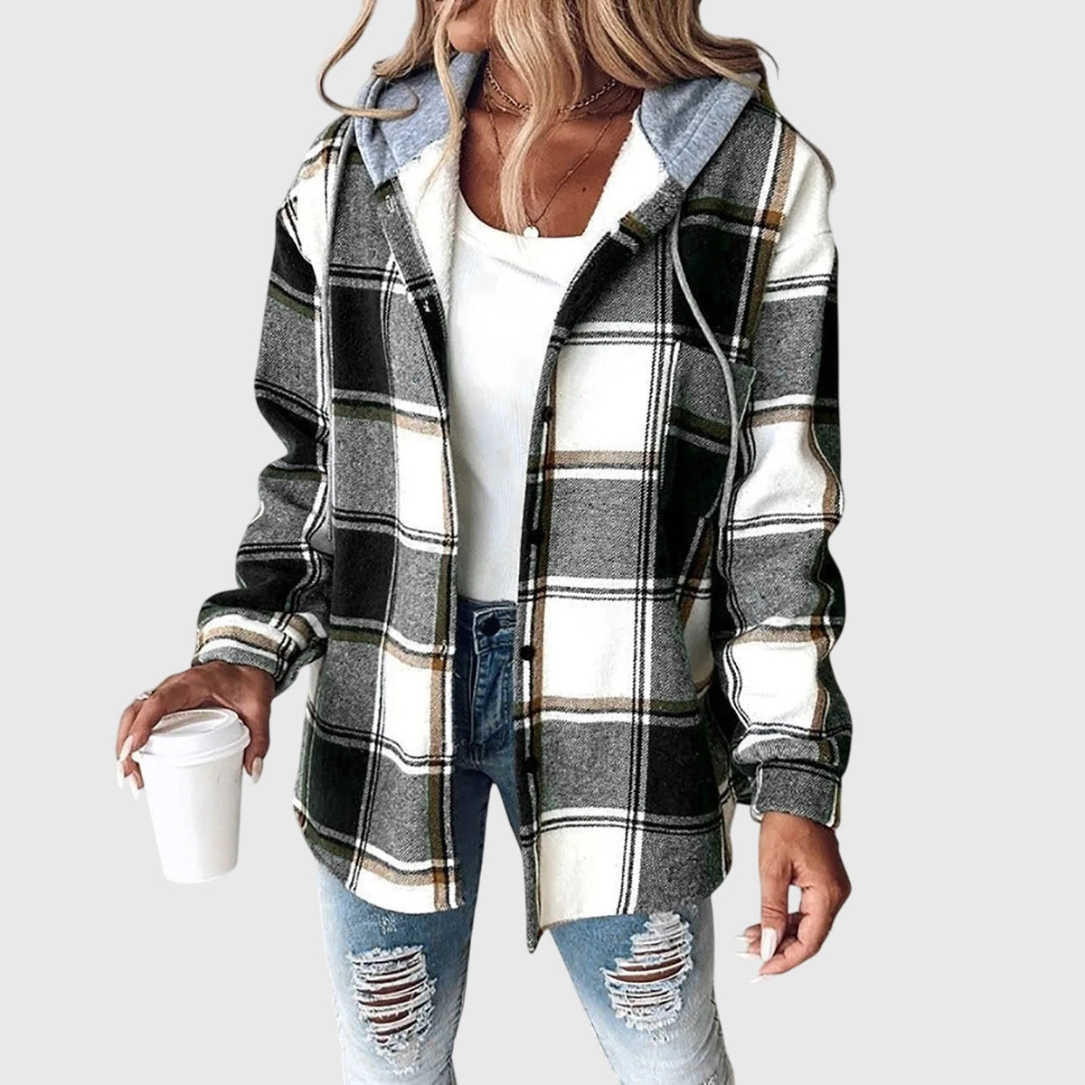 Women's Button Front Jacket with Relaxed Drape | Casual Layering Outerwear for Every Season | Size S-3XL