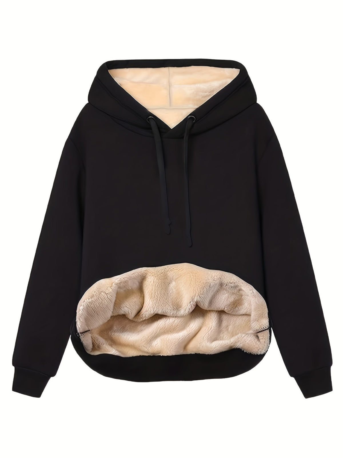 Women's Warm Fleece Hoodie for Winter Cold | Soft Hooded Pullover Sweatshirt for Walks and Lazy Days at Home | Size S-2XL