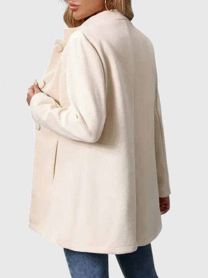 Women's Jacket with Button Front and Pockets | Side Pockets | Size S-XL | Cream, Black, Camel