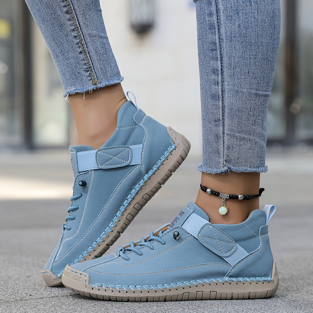 Women's Adjustable Strap Sneakers | Easy On and Off, Cushioned Sole with a Breathable Upper | Size 6-10.5, 7 Colors