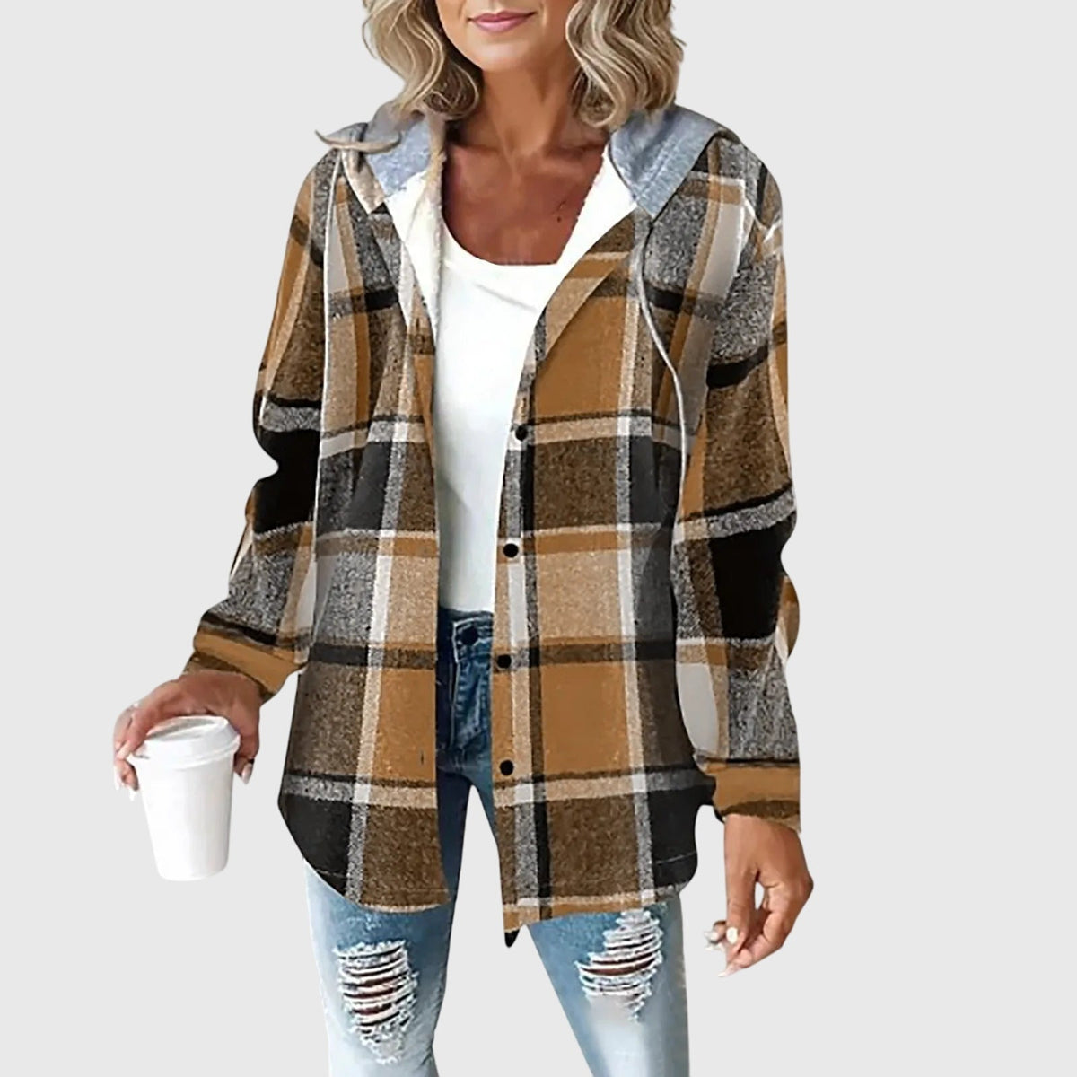 Women's Button Front Jacket with Relaxed Drape | Casual Layering Outerwear for Every Season | Size S-3XL