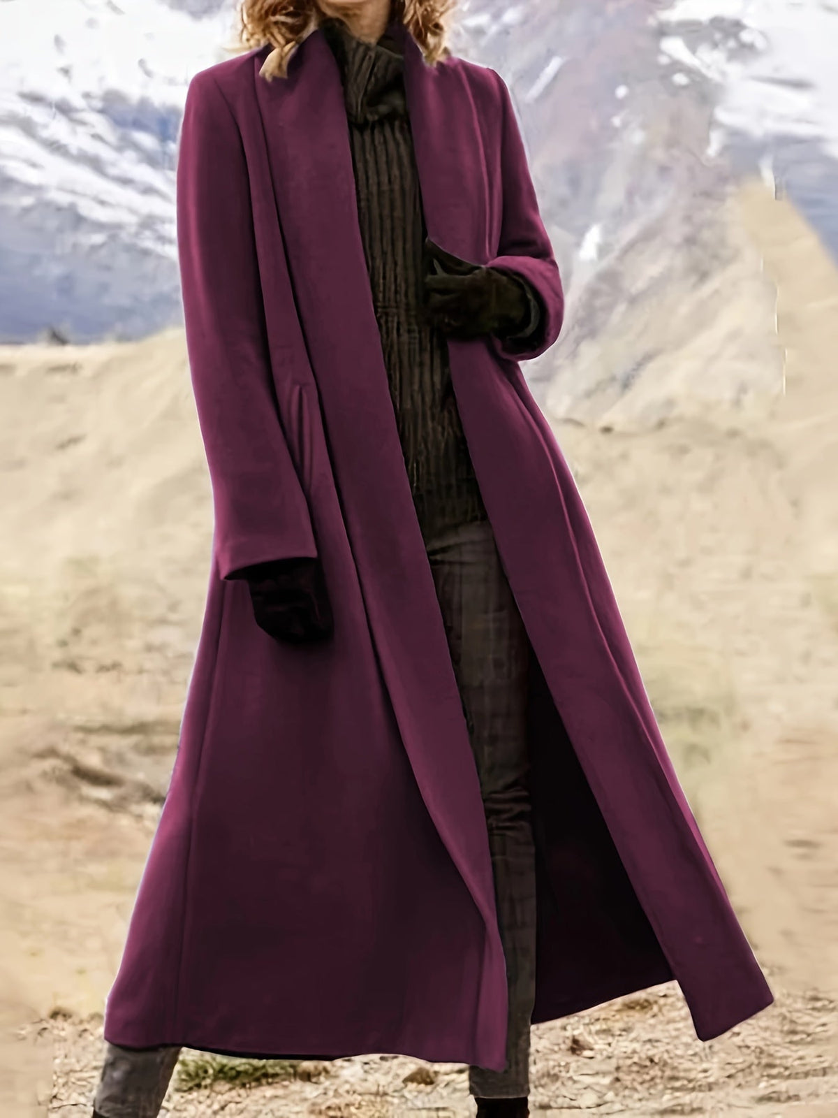 Long Womens Coat with Knit and Longline Cut | For Winter | Size 2XL-XL