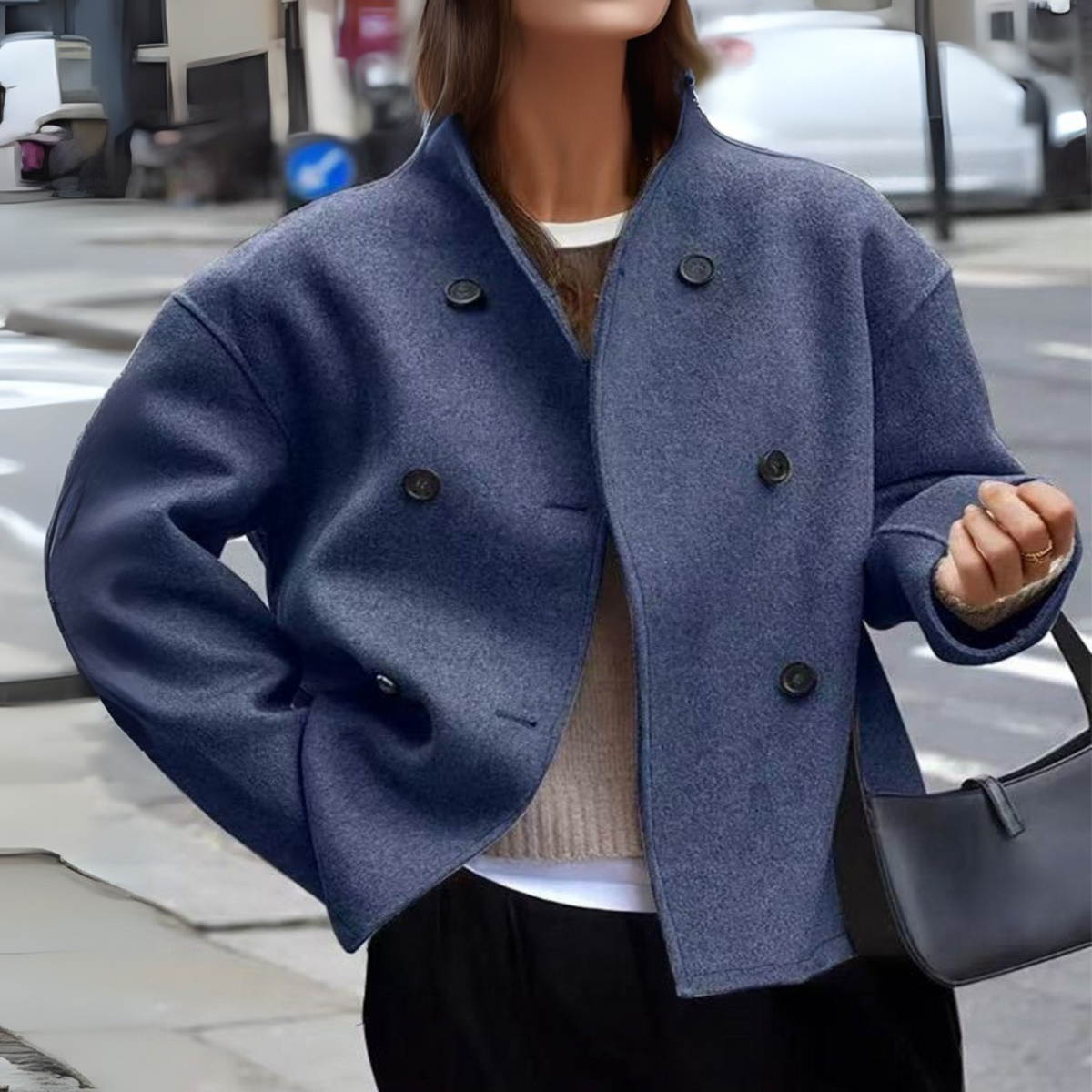 Women's Stand Collar Winter Coat with Long Sleeves | Warm Classic Overcoat for Chilly Days | Size S-2XL