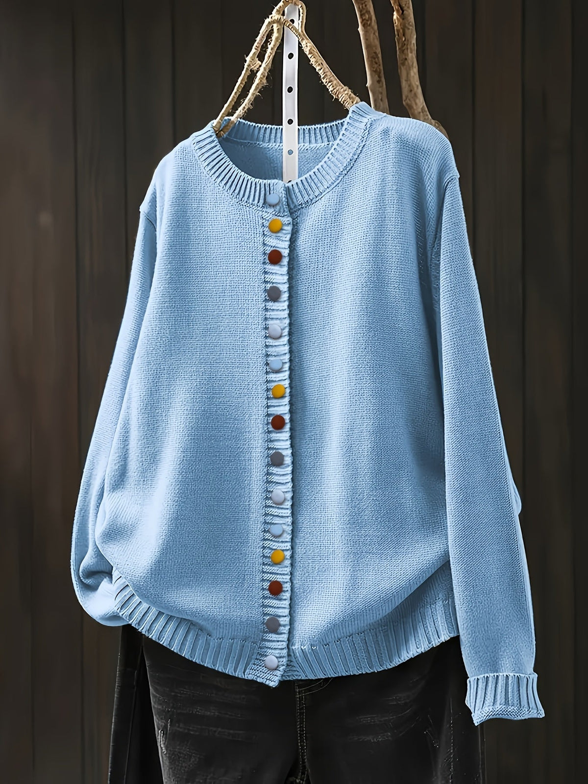 Women's Cardigan with Decorative Buttons | Relaxed Fit Layer to Wear Over Dresses and Tops | One Size, 9 Colors