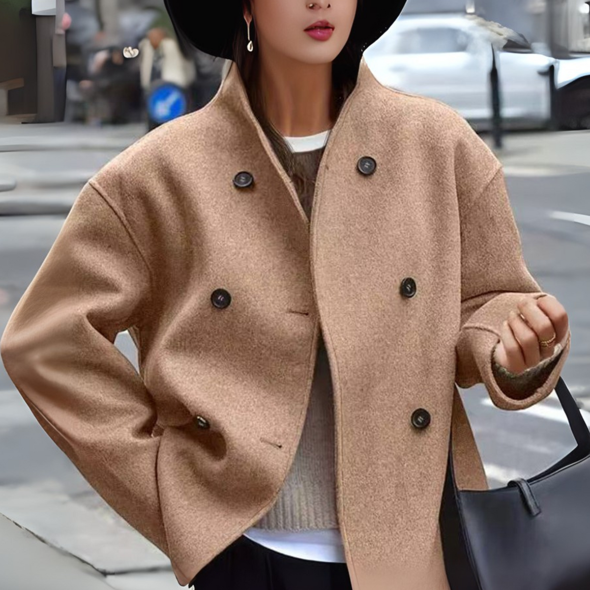 Women's Stand Collar Winter Coat with Long Sleeves | Warm Classic Overcoat for Chilly Days | Size S-2XL