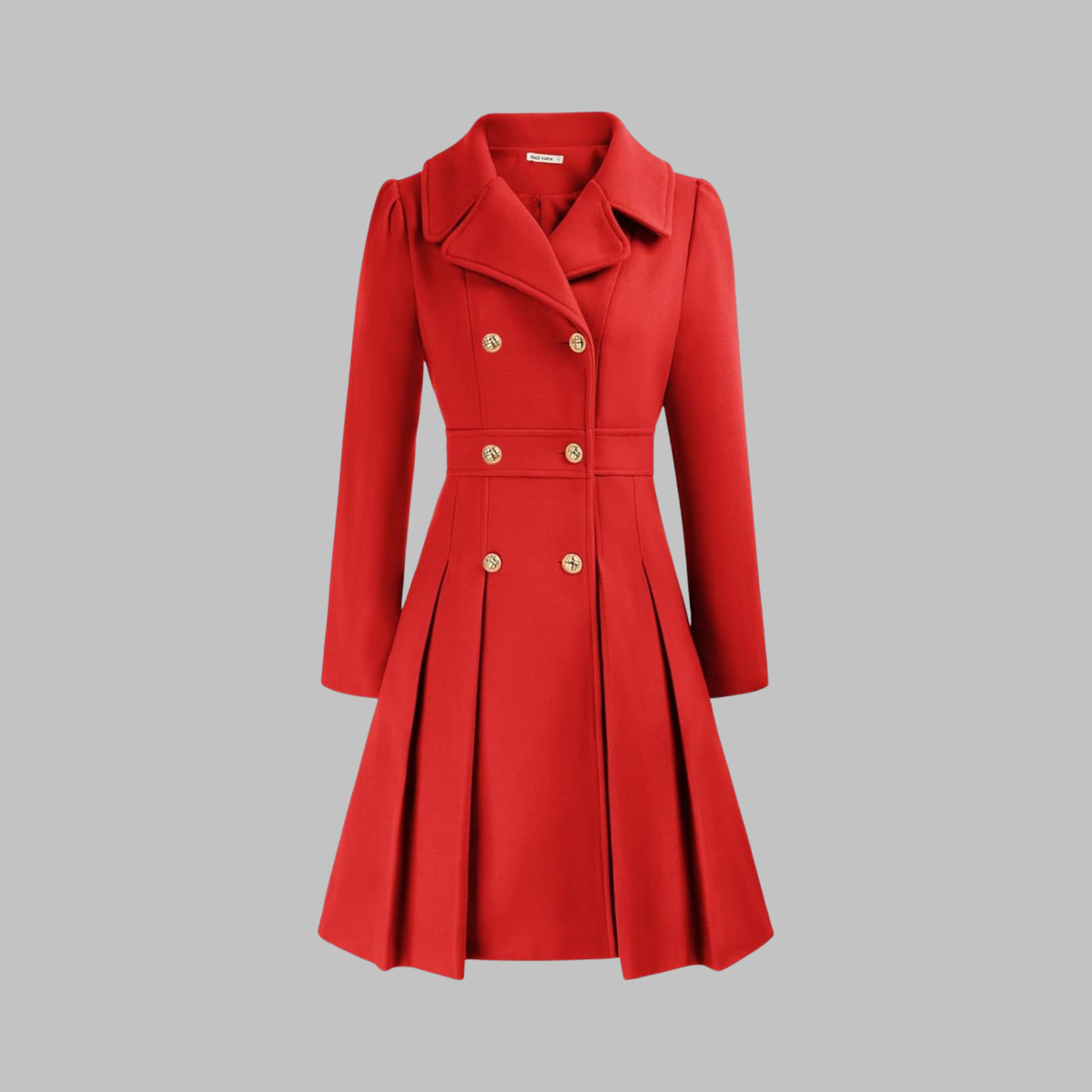Women's Double-Breasted Winter Coat with Long Sleeves | Classic Ladies Overcoat with Button Front | Size S-2XL