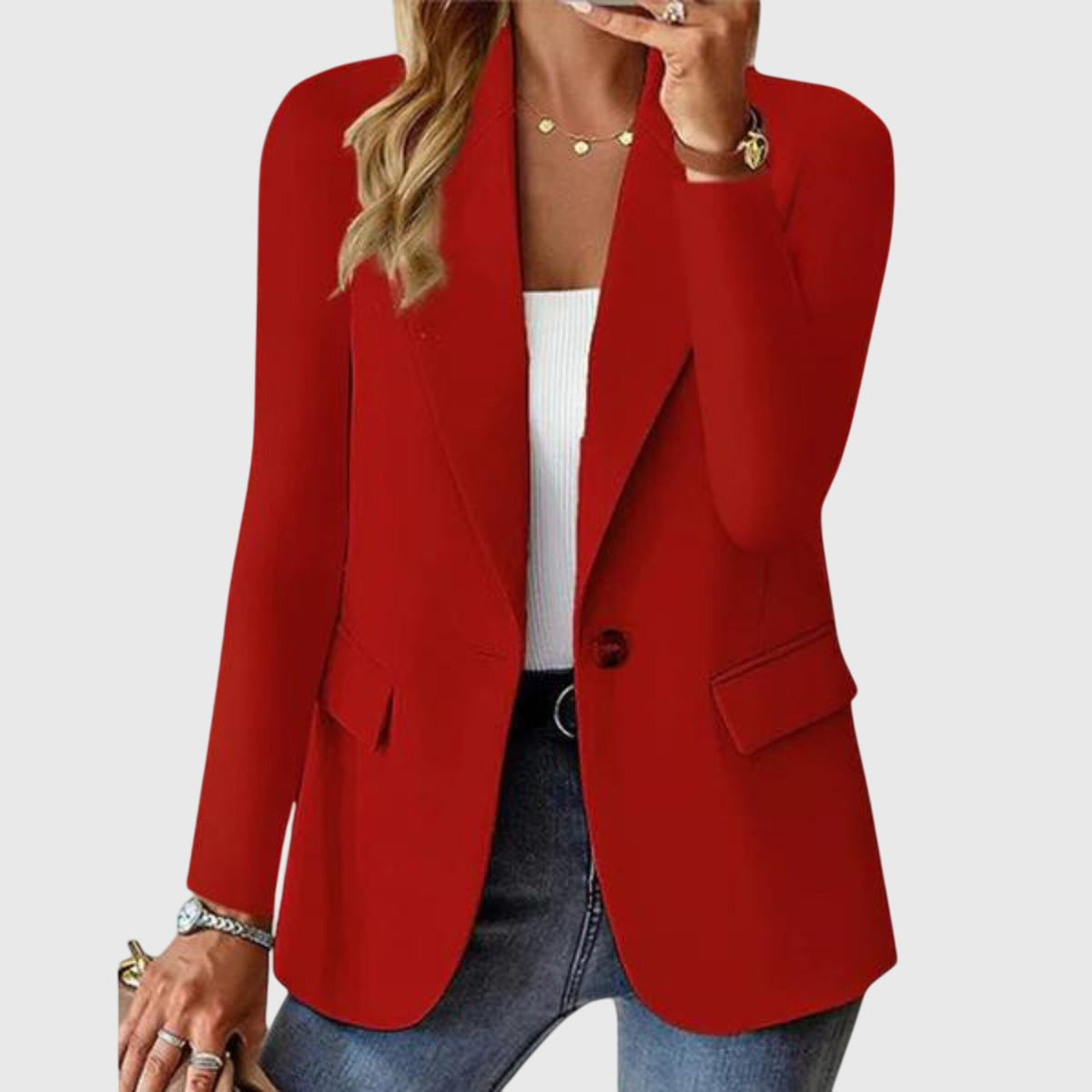 Women's Lightweight Structured Blazer in Wrinkle-Resistant Fabric | Breathable Formal Jacket for Work | Size S-2XL