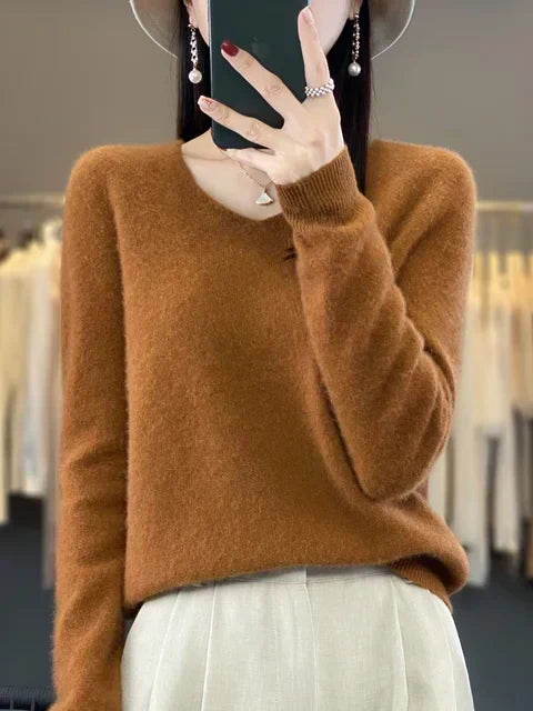 Women's V Neck Sweater with Long Sleeves | Relaxed Fit Knit Pullover in Twelve Shades | Size XS-3XL, 12 Colors