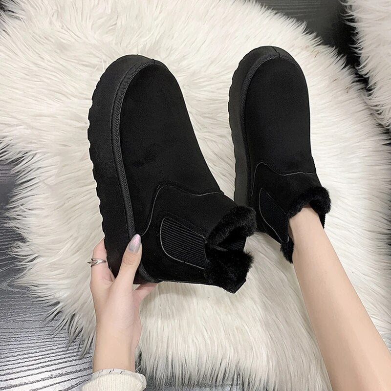 Women's Chelsea Boots with Warm Lining | Round Toe, Ankle Height and Platform Sole | Sizes 5.5-9.5, 3 Colors