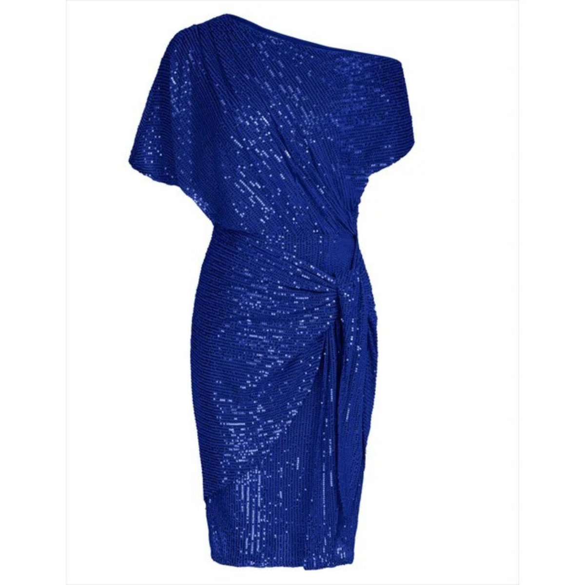 Women's Asymmetric Sequin Wrap Mini Dress | Draped Side Detail for Evening Events | Sizes S to 3XL, 7 Colors
