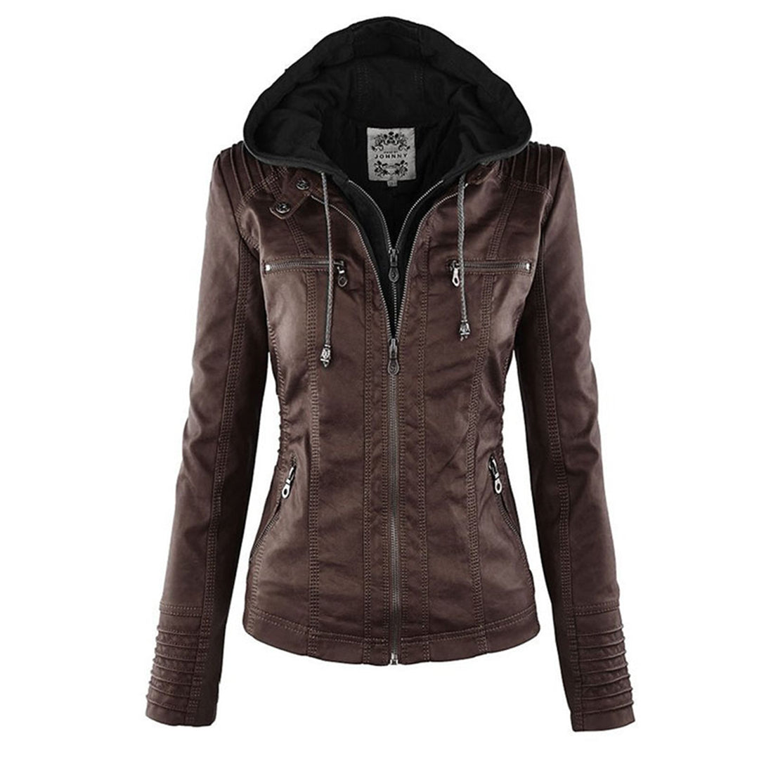 Women's Slim Fit Hooded Jacket with Full Zip Closure | Multi-Pocket Utility Style, Detailed Stitching | Size S-3XL