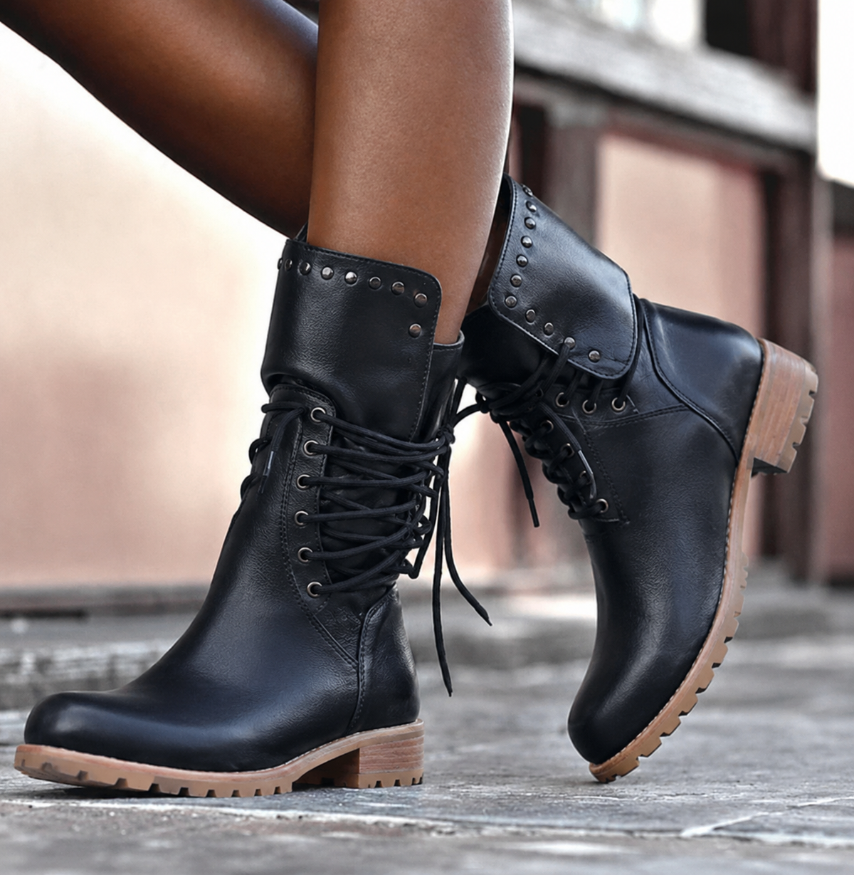 Women's Soft Leather Boots with Calf Height Shaft | Padded Insole for Long Days on Your Feet | Size 5-9, 3 Colors