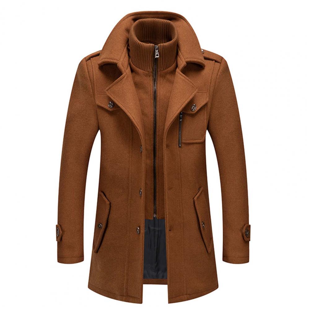 Men's Men's Coat with Zip Closure and Pockets | For Winter | Size M-5XL | Black, Brown, Grey